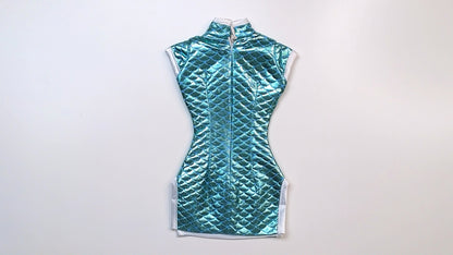 Qipao (Metallic Turqoise) by Dollgerie